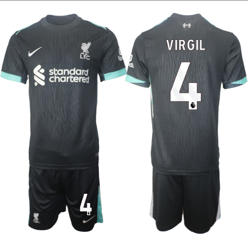 Men 2024-2025 Club Liverpool away Black #4 Soccer Jersey->indianapolis colts->NFL Jersey